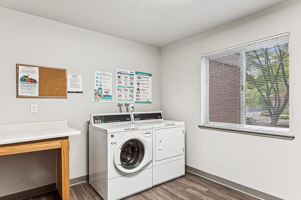 Laundry facilities at Woodrose Senior Affordable Apartments in Bellingham WA